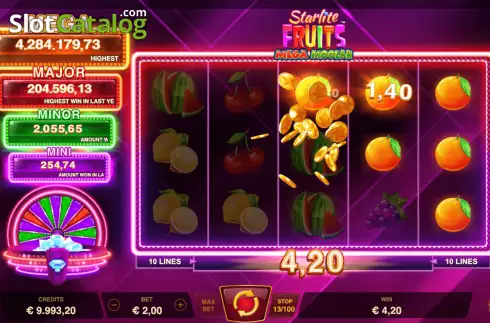 Скрин5. Starlite Fruits Mega Moolah слот