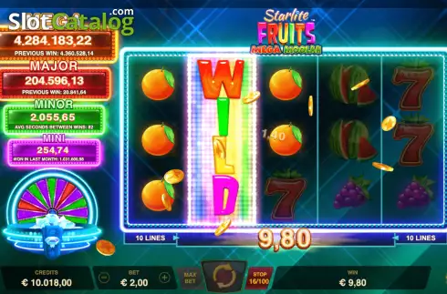 Скрин7. Starlite Fruits Mega Moolah слот