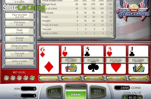 Скрин2. All American 1 Hand Poker (NetEnt) слот