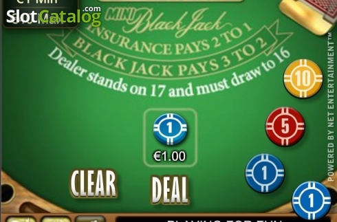 Скрин2. Mini Blackjack (NetEnt) слот