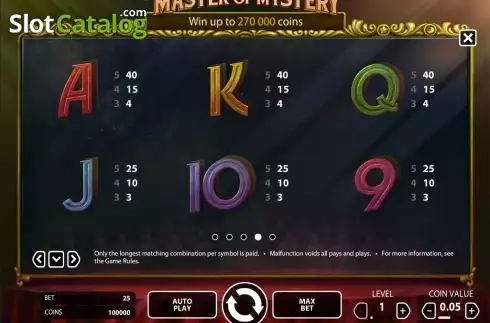 Скрин8. Fantasini: Master of Mystery слот