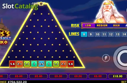 Скрин2. Zeus’s Thunderbolt Plinko слот