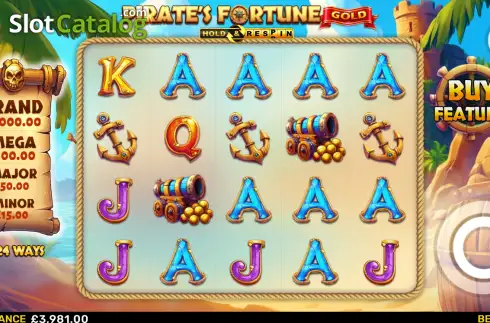 Скрин2. Pirate's Fortune Gold Hold & Respin слот
