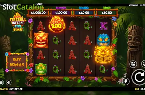 Скрин2. Fireball Inferno: Tiki Blast слот