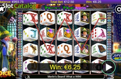 Скрин3. Merlin's Magic Respins Dice слот