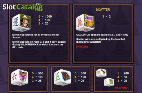Скрин4. Merlin's Magic Respins Dice слот
