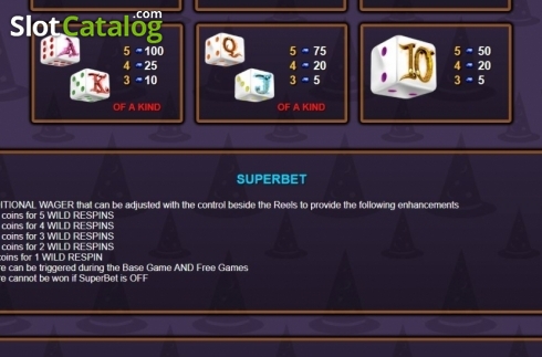 Скрин5. Merlin's Magic Respins Dice слот
