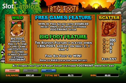 Скрин6. Big Foot (NextGen) слот