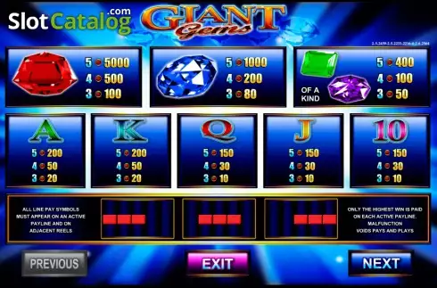 Скрин2. Giant Gems слот