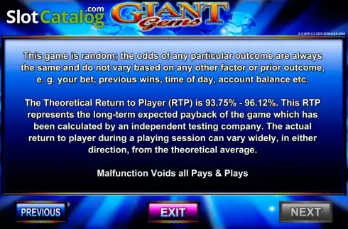 Скрин6. Giant Gems слот