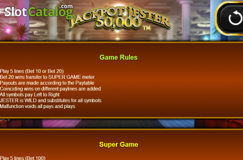 Скрин7. Jackpot Jester 50,000 слот