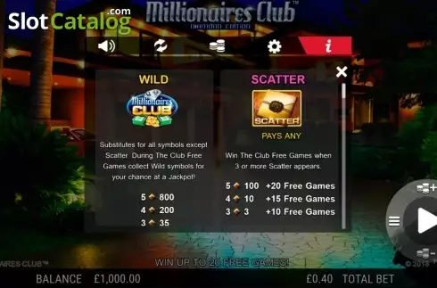 Скрин3. Millionaires Club Diamond Edition слот