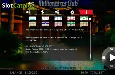 Скрин7. Millionaires Club Diamond Edition слот
