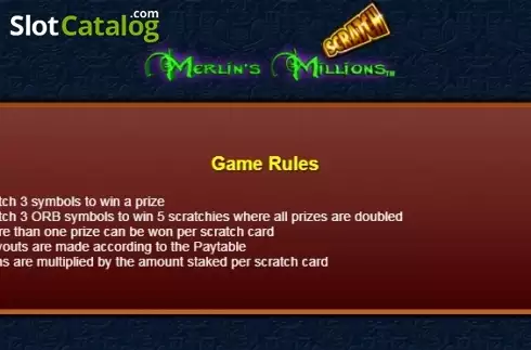 Скрин4. Scratch Merlins Millions слот