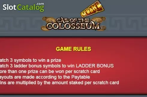Скрин4. Scratch Call of the colosseum слот