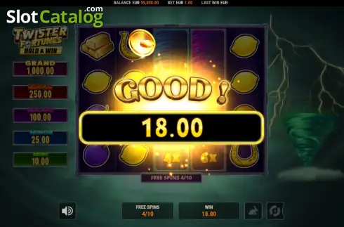 Скрин3. Twister Fortunes Hold and Win слот