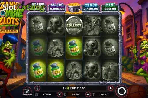 Скрин3. Zany Zombie Zlots слот