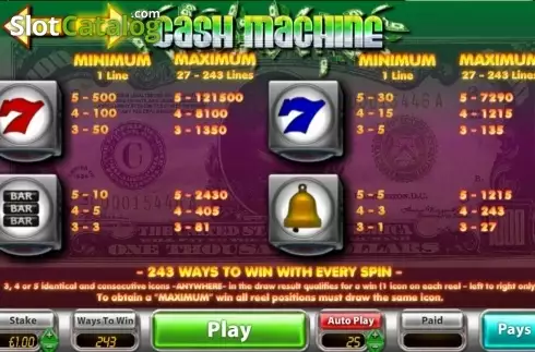 Скрин2. Cash Machine (OpenBet) слот