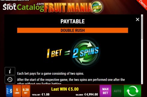 Скрин6. Fruit Mania Double Rush слот