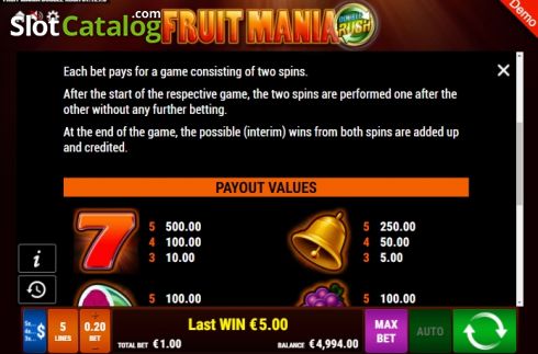 Скрин7. Fruit Mania Double Rush слот