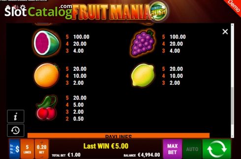 Скрин8. Fruit Mania Double Rush слот