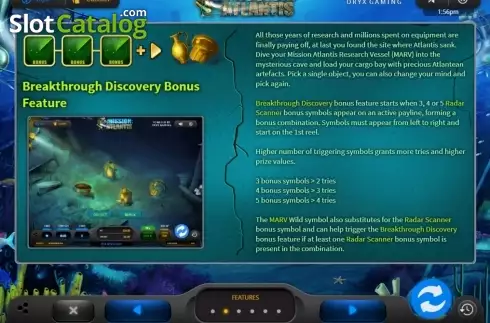 Скрин7. Mission: Atlantis слот