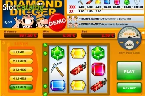 Скрин2. Diamond Digger (PAF) слот