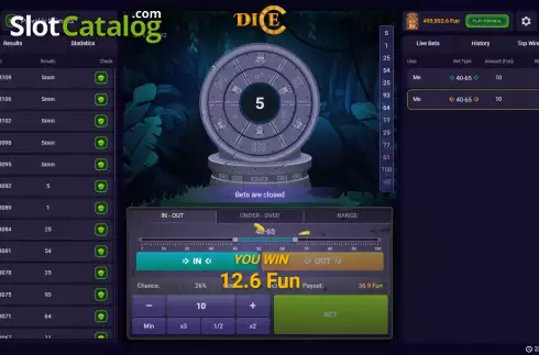 Скрин3. Dice (Pascal Gaming) слот