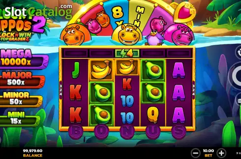 Скрин2. 3 Lucky Hippos 2 слот
