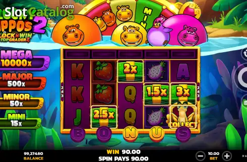 Скрин3. 3 Lucky Hippos 2 слот