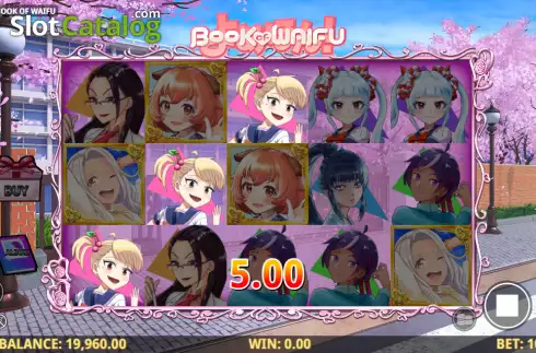 Скрин3. Book Of Waifu слот