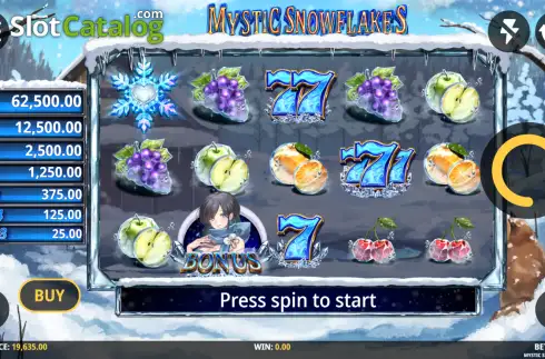 Скрин2. Mystic Snowflakes слот