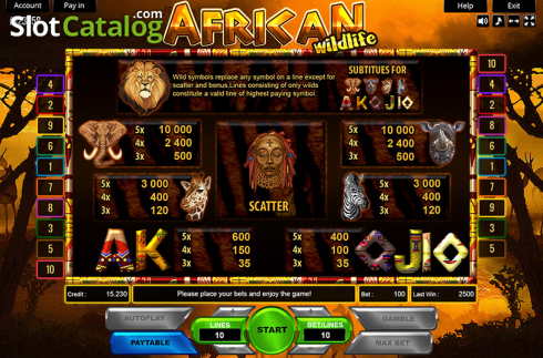 Скрин3. African Wildlife слот