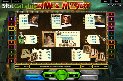 Скрин3. Crime and Mystery слот