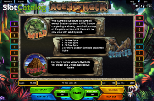 Скрин5. Ages of Rock (Platin Gaming) слот