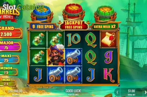 Скрин2. Barrels of Riches слот