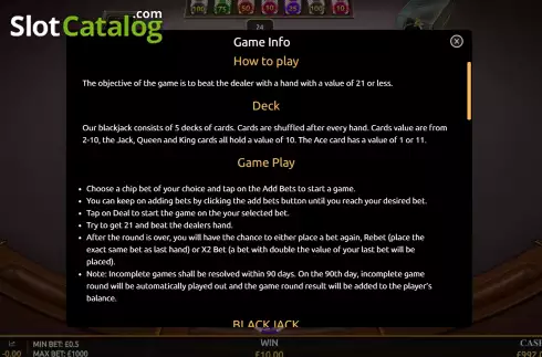 Скрин6. Blackjack (Playnova) слот
