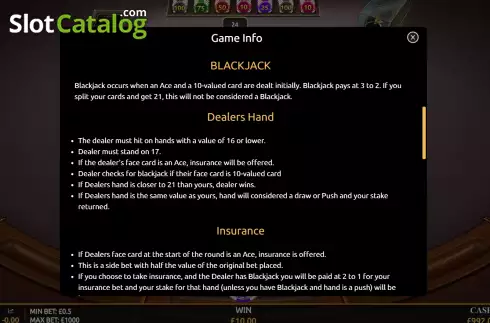 Скрин7. Blackjack (Playnova) слот
