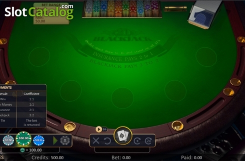 Скрин2. BlackJack (Playson) слот