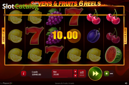 Скрин4. Sevens and Fruits: 6 Reels слот