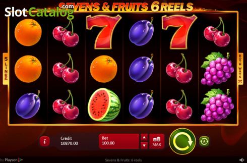Скрин3. Sevens and Fruits: 6 Reels слот