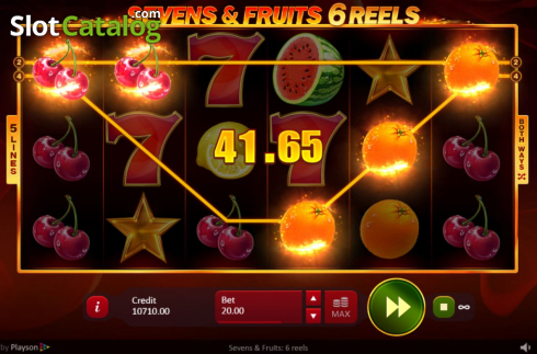 Скрин5. Sevens and Fruits: 6 Reels слот