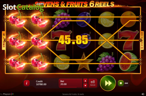 Скрин6. Sevens and Fruits: 6 Reels слот