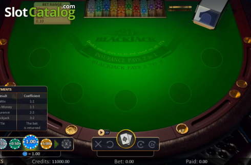 Скрин2. Blackjack Low (Playson) слот