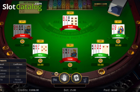 Скрин4. Blackjack Low (Playson) слот