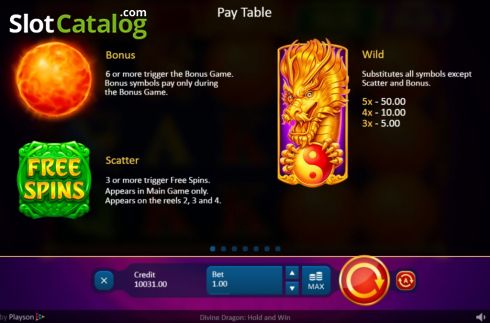 Скрин8. Divine Dragon: Hold and Win слот