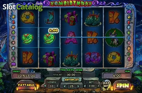 Скрин4. Zombirthday слот