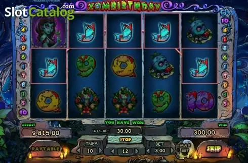Скрин9. Zombirthday слот
