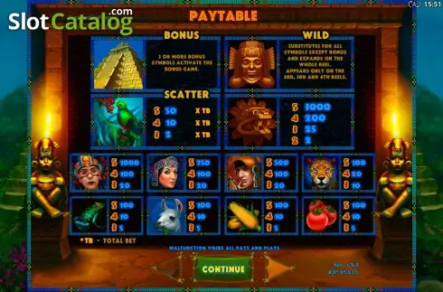 Скрин2. Aztec Empire (Playson) слот