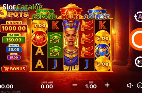 Скрин2. 3 Luxor Pots Hold and Win слот